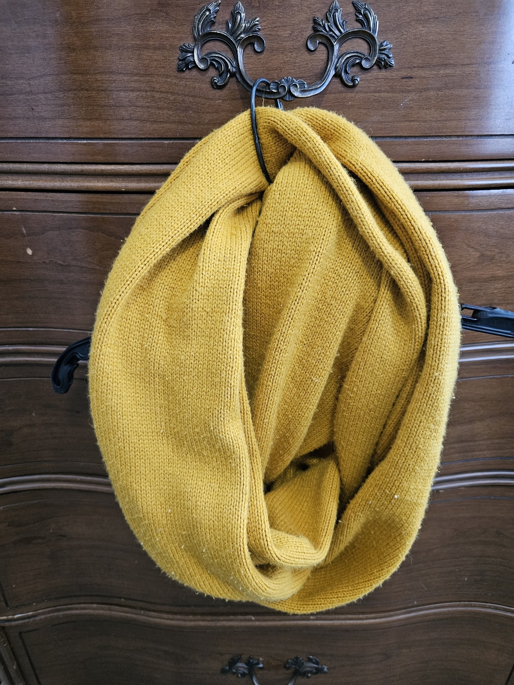 New York & Company Mustard Knit Infinity Scarf